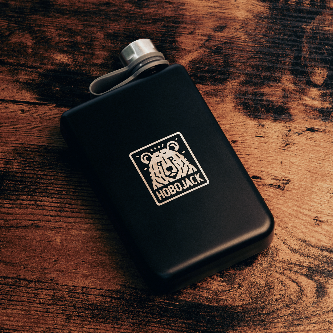 BIG BEAR STEEL HIP FLASK 8oz - MATTE BLACK