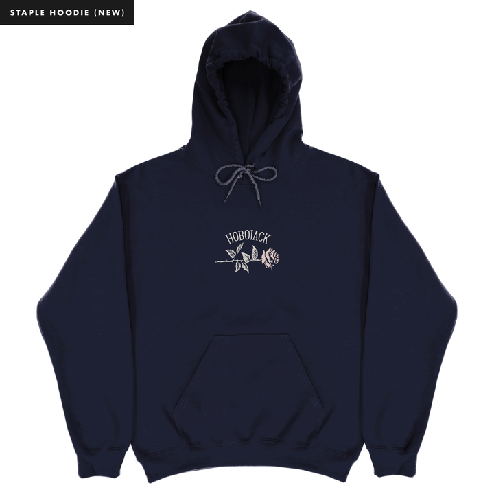 FALLEN ROSE - NAVY HOODIE - NEW STAPLE