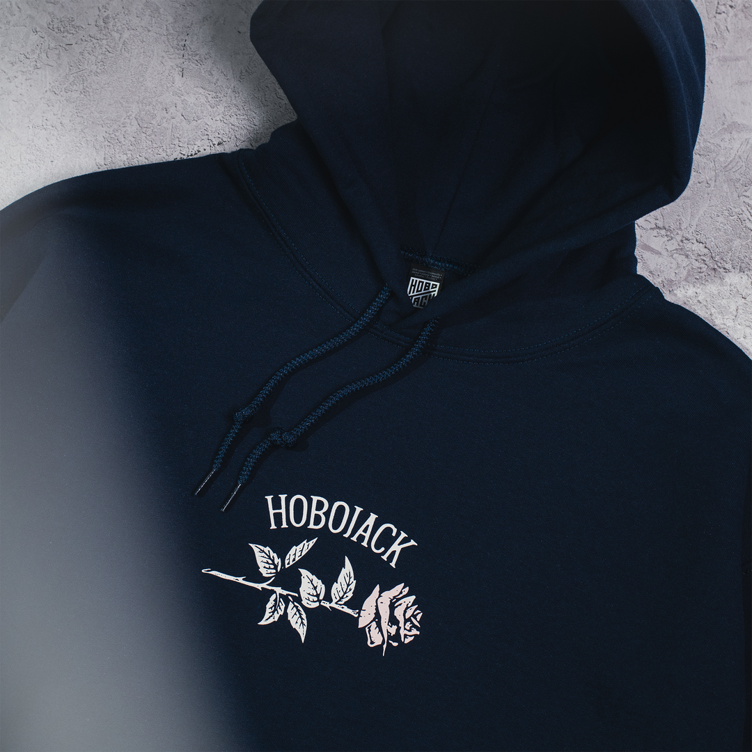 FALLEN ROSE - NAVY HOODIE - NEW STAPLE