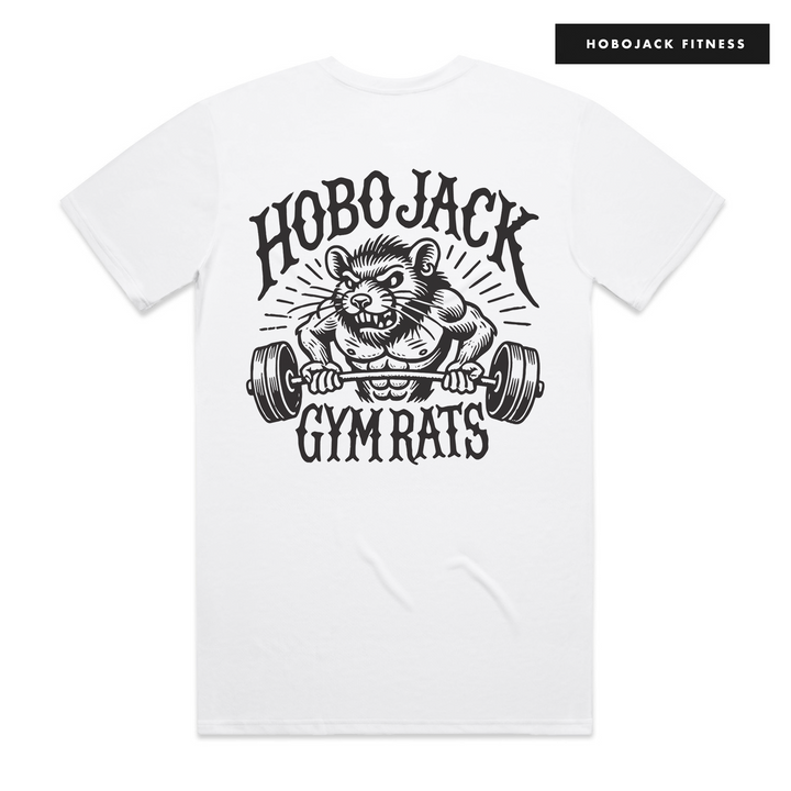 GYM RATS - WHITE T-SHIRT - HOBOJACK FITNESS