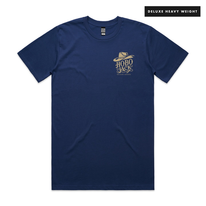 RODEO - NAVY & GOLD POCKET T-SHIRT - DELUXE HEAVY