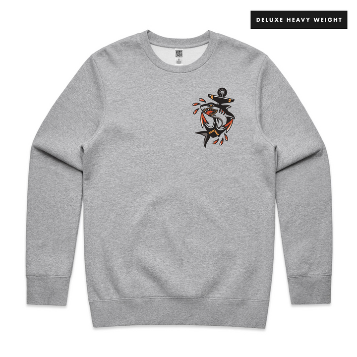 IRON JAWS GREY SWEATSHIRT - DELUXE HEAVY