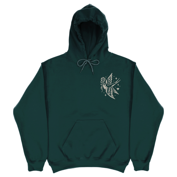 LOVEBIRD - HEAVY HOODIE - PINE GREEN