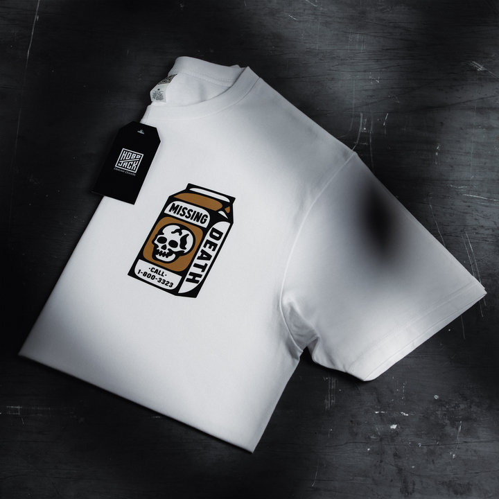 MISSING DEATH COFFEE - WHITE POCKET T-SHIRT - NEW STAPLE