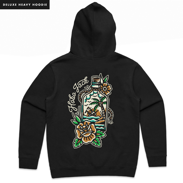 MESSAGE IN A BOTTLE - HEAVY HOODIE - BLACK