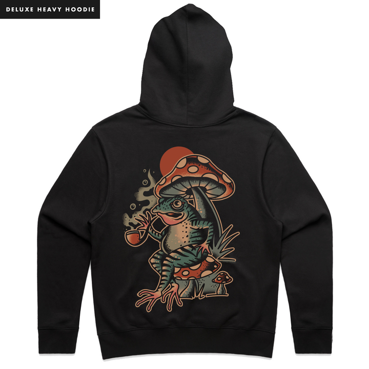 MYSTICAL FROG - HEAVY HOODIE - BLACK