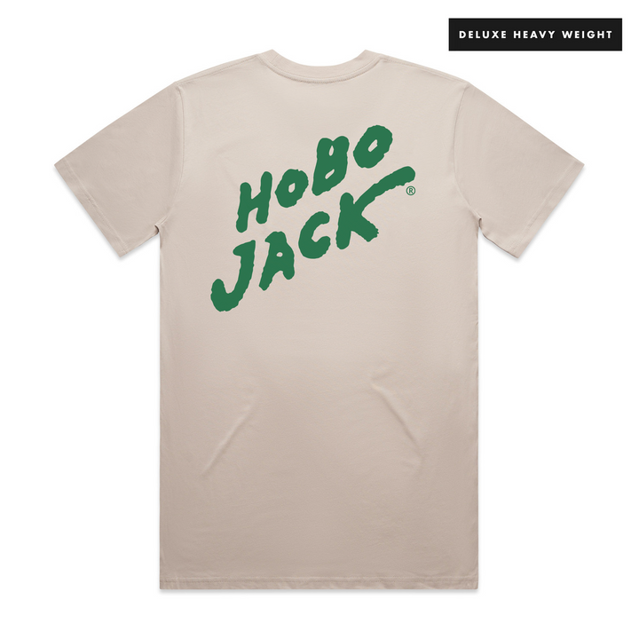 SIGNATURE LOGO - BONE & GREEN T-SHIRT - DELUXE HEAVY