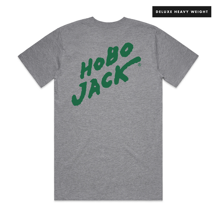 SIGNATURE LOGO - GREY & GREEN T-SHIRT - DELUXE HEAVY