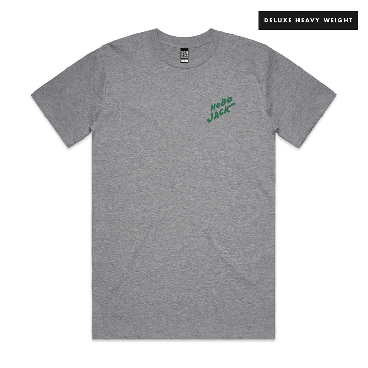 SIGNATURE LOGO - GREY & GREEN T-SHIRT - DELUXE HEAVY