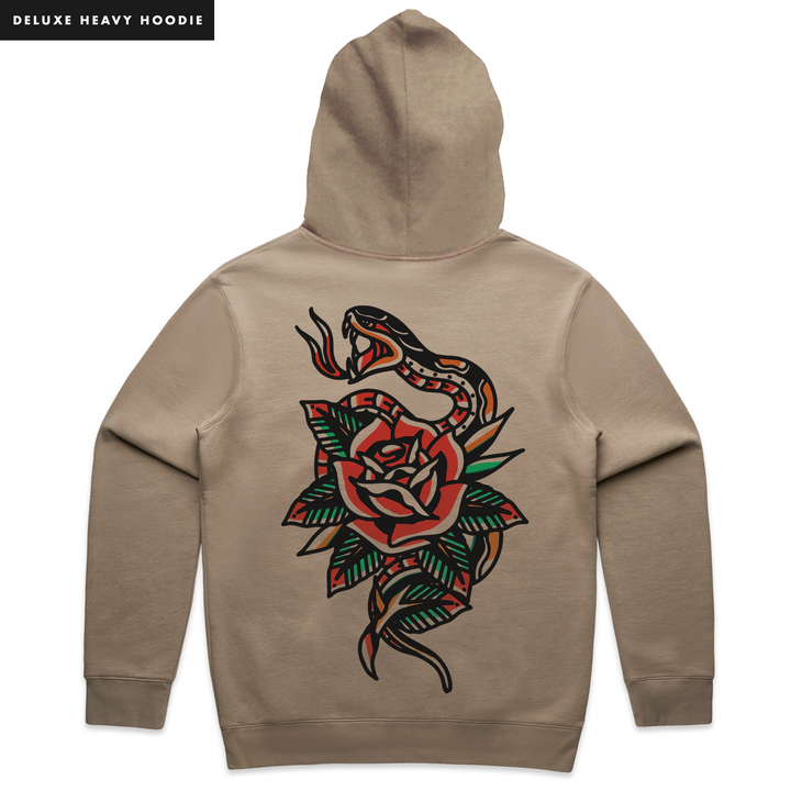 SNAKES & ROSES - HEAVY HOODIE - KHAKI