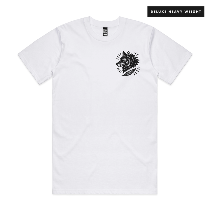 NIGHT HOWL - WHITE POCKET T-SHIRT - DELUXE HEAVY